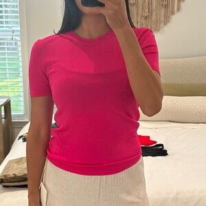 Zara hot pink knit tee